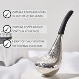 Maxbell Stainless Steel Ice Globe for Face & Eyes Practical Ergonomic Cooling Globes Black Handle 1pc