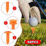 Maxbell 50 Pieces Golf Tees Exercise Durability Practicing for Adults Indoor Outdoor Orange 25mm