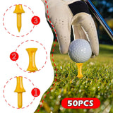 Maxbell 50 Pieces Golf Tees Exercise Durability Practicing for Adults Indoor Outdoor Yellow 40mm
