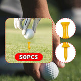 Maxbell 50 Pieces Golf Tees Exercise Durability Practicing for Adults Indoor Outdoor Yellow 40mm