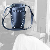 Maxbell Hairdressing Scissors Bag PU Leather Waist Bag for Salon Barbers Black