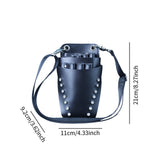 Maxbell Hairdressing Scissors Bag PU Leather Waist Bag for Salon Barbers Black
