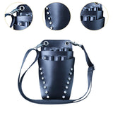Maxbell Hairdressing Scissors Bag PU Leather Waist Bag for Salon Barbers Black