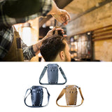 Maxbell Hairdressing Scissors Bag PU Leather Waist Bag for Salon Barbers Black