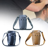 Maxbell Hairdressing Scissors Bag PU Leather Waist Bag for Salon Barbers Black