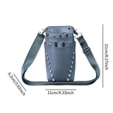 Maxbell Hairdressing Scissors Bag PU Leather Waist Bag for Salon Barbers Gray