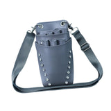 Maxbell Hairdressing Scissors Bag PU Leather Waist Bag for Salon Barbers Gray