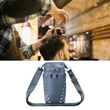 Maxbell Hairdressing Scissors Bag PU Leather Waist Bag for Salon Barbers Gray