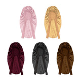 Maxbell Satin Bonnet Elastic Bath Hat Women Hair Bonnet for Makeup Bath Washing Face Dark Red