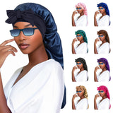 Maxbell Satin Bonnet Elastic Bath Hat Women Hair Bonnet for Makeup Bath Washing Face Dark Red