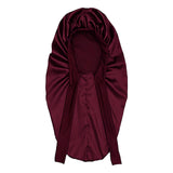 Maxbell Satin Bonnet Elastic Bath Hat Women Hair Bonnet for Makeup Bath Washing Face Dark Red