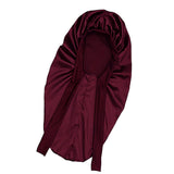 Maxbell Satin Bonnet Elastic Bath Hat Women Hair Bonnet for Makeup Bath Washing Face Dark Red