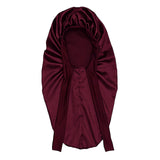 Maxbell Satin Bonnet Elastic Bath Hat Women Hair Bonnet for Makeup Bath Washing Face Dark Red