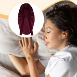 Maxbell Satin Bonnet Elastic Bath Hat Women Hair Bonnet for Makeup Bath Washing Face Dark Red