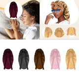 Maxbell Satin Bonnet Elastic Bath Hat Women Hair Bonnet for Makeup Bath Washing Face Dark Red