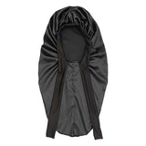 Maxbell Satin Bonnet Elastic Bath Hat Women Hair Bonnet for Makeup Bath Washing Face Black