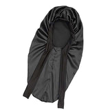 Maxbell Satin Bonnet Elastic Bath Hat Women Hair Bonnet for Makeup Bath Washing Face Black