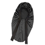 Maxbell Satin Bonnet Elastic Bath Hat Women Hair Bonnet for Makeup Bath Washing Face Black