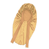 Maxbell Satin Bonnet Elastic Bath Hat Women Hair Bonnet for Makeup Bath Washing Face Khaki