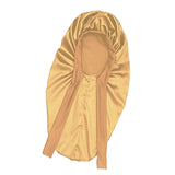 Maxbell Satin Bonnet Elastic Bath Hat Women Hair Bonnet for Makeup Bath Washing Face Khaki