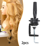 Maxbell 2 Pieces Hat Display Wig Head Bracket Portable Wig Holder for Women Lady Wig Black