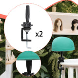 Maxbell 2 Pieces Hat Display Wig Head Bracket Portable Wig Holder for Women Lady Wig Black