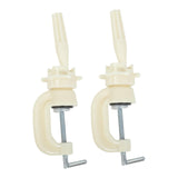 Maxbell 2 Pieces Hat Display Wig Head Bracket Portable Wig Holder for Women Lady Wig White