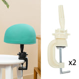 Maxbell 2 Pieces Hat Display Wig Head Bracket Portable Wig Holder for Women Lady Wig White