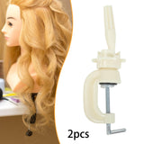 Maxbell 2 Pieces Hat Display Wig Head Bracket Portable Wig Holder for Women Lady Wig White