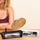 Maxbell Makeup Brush Bag for Home Office Travel Accessories with Zipper Carrying Bag White