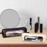 Maxbell Makeup Brush Bag for Home Office Travel Accessories with Zipper Carrying Bag White