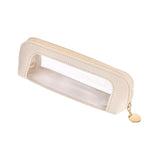 Maxbell Makeup Brush Bag for Home Office Travel Accessories with Zipper Carrying Bag White