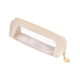 Maxbell Makeup Brush Bag for Home Office Travel Accessories with Zipper Carrying Bag White