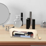 Maxbell Makeup Brush Bag for Home Office Travel Accessories with Zipper Carrying Bag White