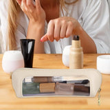 Maxbell Makeup Brush Bag for Home Office Travel Accessories with Zipper Carrying Bag White