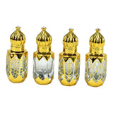Maxbell Glass Roll on Bottles Beauty Personal Care Refillable Perfume Roller Bottles 4Pcs 6.8x2.5cm