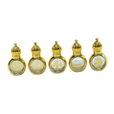 Maxbell Glass Roll on Bottles Beauty Personal Care Refillable Perfume Roller Bottles 5Pcs 6.1x3.6cm