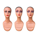 Maxbell Realistic Mannequin Head Showcase Manikin Head Bust for Hat Necklace Glasses Style A