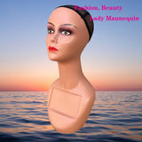 Maxbell Realistic Mannequin Head Showcase Manikin Head Bust for Hat Necklace Glasses Style A