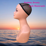 Maxbell Realistic Mannequin Head Showcase Manikin Head Bust for Hat Necklace Glasses Style A