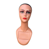 Maxbell Realistic Mannequin Head Showcase Manikin Head Bust for Hat Necklace Glasses Style A