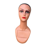 Maxbell Realistic Mannequin Head Showcase Manikin Head Bust for Hat Necklace Glasses Style A