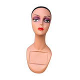 Maxbell Realistic Mannequin Head Showcase Manikin Head Bust for Hat Necklace Glasses Style B