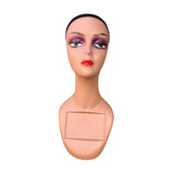 Maxbell Realistic Mannequin Head Showcase Manikin Head Bust for Hat Necklace Glasses Style B