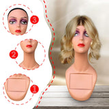 Maxbell Realistic Mannequin Head Showcase Manikin Head Bust for Hat Necklace Glasses Style B