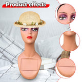 Maxbell Realistic Mannequin Head Showcase Manikin Head Bust for Hat Necklace Glasses Style B