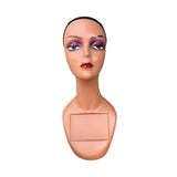 Maxbell Realistic Mannequin Head Showcase Manikin Head Bust for Hat Necklace Glasses Style C
