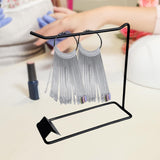 Maxbell Nail Fan Display Cards Holder Accessory for Salon Countertop 7.8x2.9x7.9inch Black
