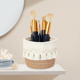 Maxbell Woven Rope Basket Cosmetic Display Case for Vanity Countertop Dressing Table 12x10 Brown