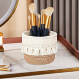 Maxbell Woven Rope Basket Cosmetic Display Case for Vanity Countertop Dressing Table 12x10 Brown